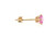 Pink Sapphire Star Single  Stud Earring Gemstone 10K Yellow Gold