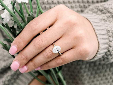 Carat Oval Diamond Engagement Ring IGI Lab Grown 14K