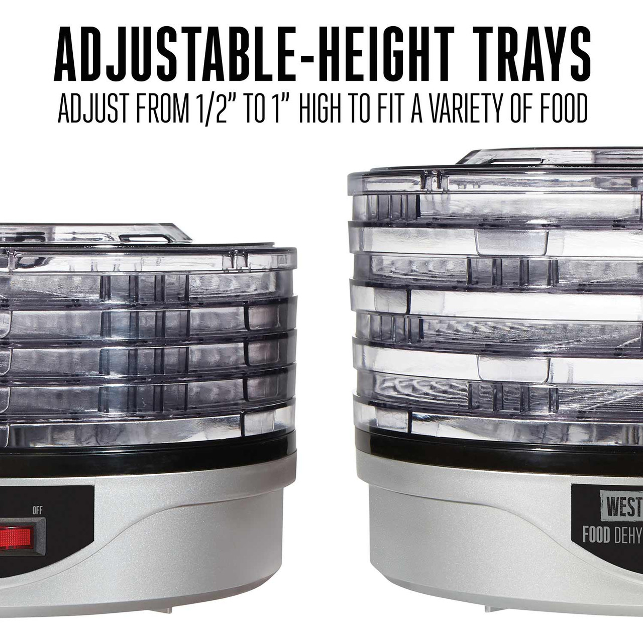 4 Tray Food Dehydrator, Silver | Weston Brands
