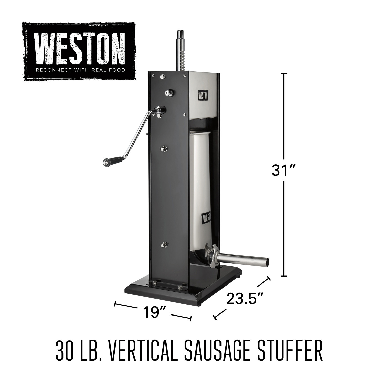 30 lb Dual Speed Vertical Sausage Stuffer | Weston Brands