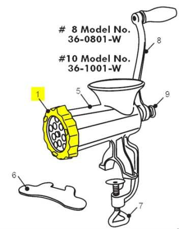 Grinder #10 Manual - Front Ring Nut_36-1002