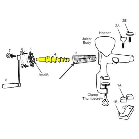 Auger, Stainless Steel Wheatgrass Juicer_36-3706