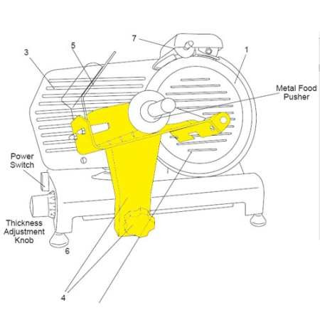 10 inch Slicer Food Pusher Arm Assembly_83-0856