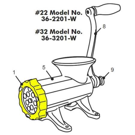 Grinder #22 Manual - Front Ring Nut_36-2202