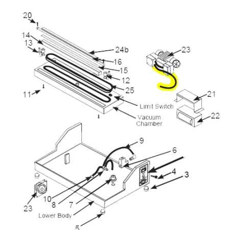 Vacuum Sealer PRO 2100 - Main Vac Chamber Tube, Long_08-0413-L