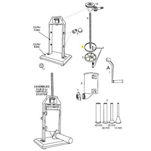 Stuffer Manual - Plunger O-ring for 5 & 11 lb_73-0516