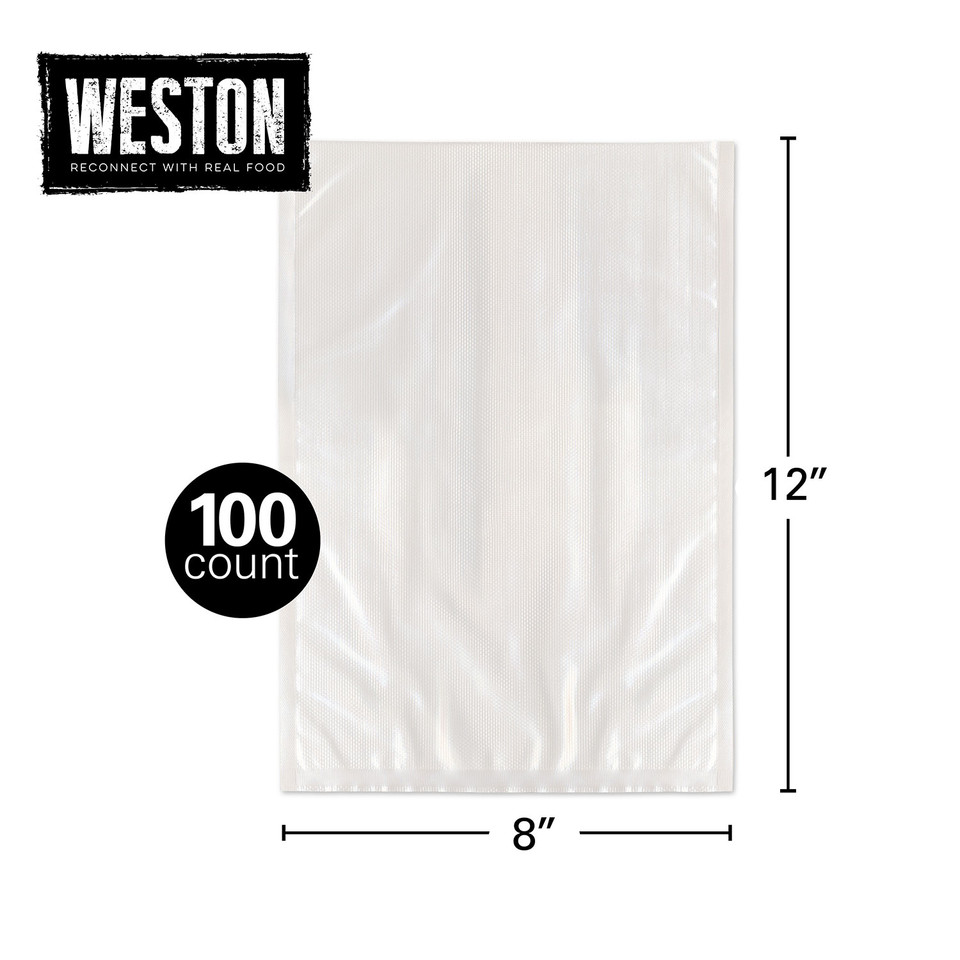 50 Sacchetti Sottovuoto Weston 5Mil &ndash; Mix 8x11 E 11x14 &ndash; Per Alimenti, BPA Free E Riutilizzabili