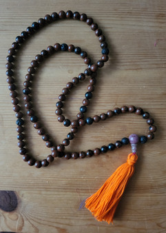 Obsidian Mahogany mala
