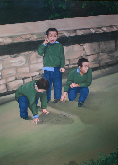 Tibetan school boys playing