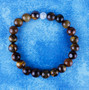 Tigers Eye 21 breaths meditation bracelet with moonstone spacer bead