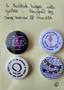 Illustrated Buddhist quote badges