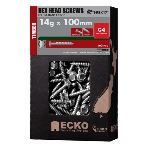 ECKO HEX T17 SCREW C4 NEO 14Gx100 (100)