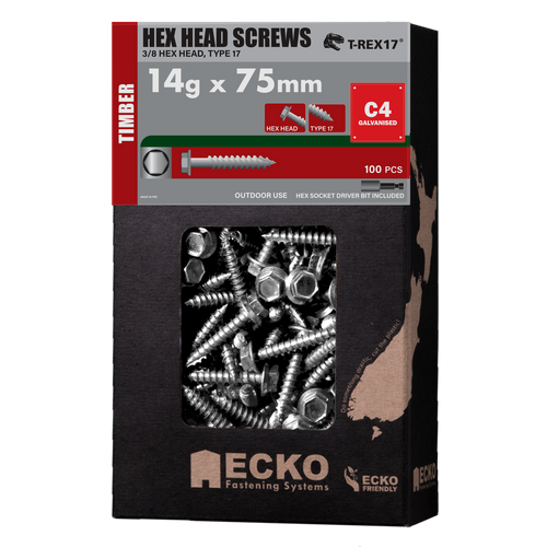 ECKO HEX T17 SCREW C4 NEO 14Gx75 (100)