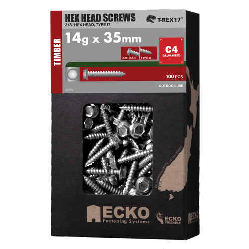 ECKO HEX T17 SCREW C4 14Gx35 (100)