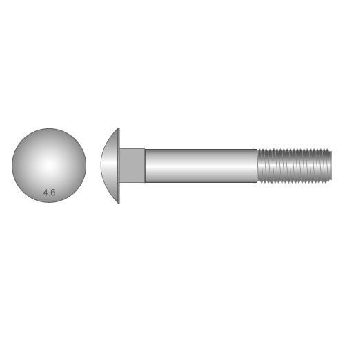 M10 X 50 COACH BOLT/NUT GALV (75) B