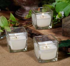 2" Glass Filled Square Votive 75pcs OF Votives per Case