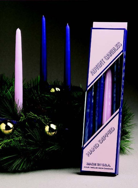 10" Advent Taper Candles Dripless - Smokeless (16 Sets Per Case)  With Self-Fitted End 10" Advent Taper Candles Dripless - Smokeless (16 Sets Per Case)  With Self-Fitted End