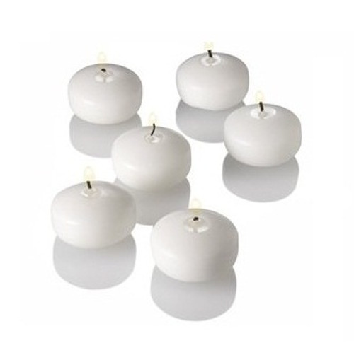 Bulk White Medium Floaters 2 3/8 Inch (Bulk Wholesale) Discount Floating Candles - Qty 96