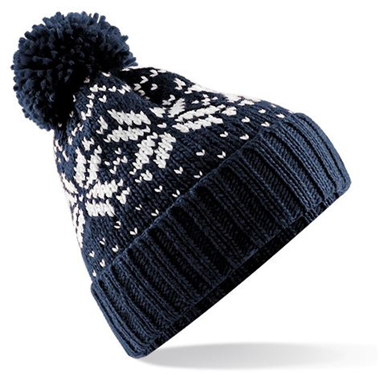 navy blue bobble hat