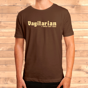Brown Vagitarian Retro tee shirt Brown Vagitarian Retro tee shirt