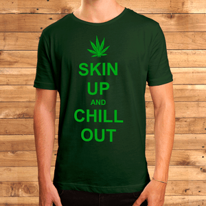 Skin up and chill out weed 420 tshirt cannabis Skin up and chill out weed 420 tshirt cannabis