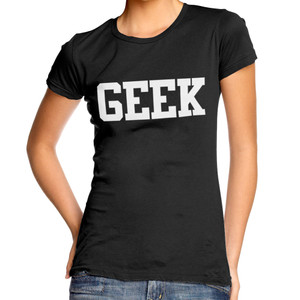 Geek ladies fitted tshirt. For women only. Black top Geek ladies fitted tshirt. For women only. Black top