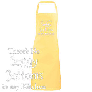 there's no soggy bottoms in my kitchen funny apron cooks gift idea for Christmas or birthday present for all bakers