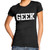 Geek ladies fitted tshirt. For women only. Black top