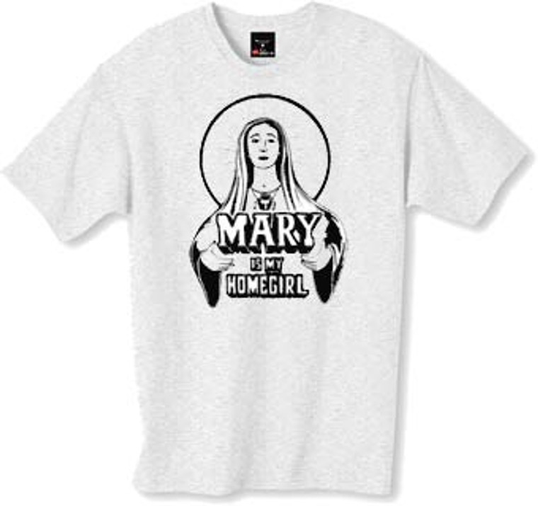 Mary is my homegirl t-shirt.  The popular clothing line Urban Outfitters has launched numerous Jesus-themed apparel, their most popular being 2004's "Jesus is my Homeboy" T-shirts, which were publicized by the Hip-Hop artist Kanye West.