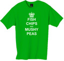 fish chips and mushy peas tshirt