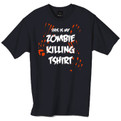 This is my Zombie killing t-shirt, this funny tshirt does look quite gross as it has blood stained hand prints all over it, but does look pretty cool.