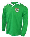 A 1970's style retro Ireland Rugby shirt. This Retro 1970's style rugby shirt is ideal for showing the World that you are proud to support the Ireland Rugby side. Vintage Irish green rugby shirt with white contrast collar. The shirt has been embroidered with the classic triple shamrock crest. This garment is a tribute to Ireland and the Irish nation and is 100% Unofficial.