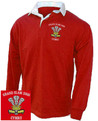Wales Grand Slam 2008 rugby shirt.  This Wales rugby shirt is great for showing the World that you are proud to be Welsh. Vintage red rugby shirt with white contrast collar. The shirt has been embroidered with the classic National 3 feathers crest