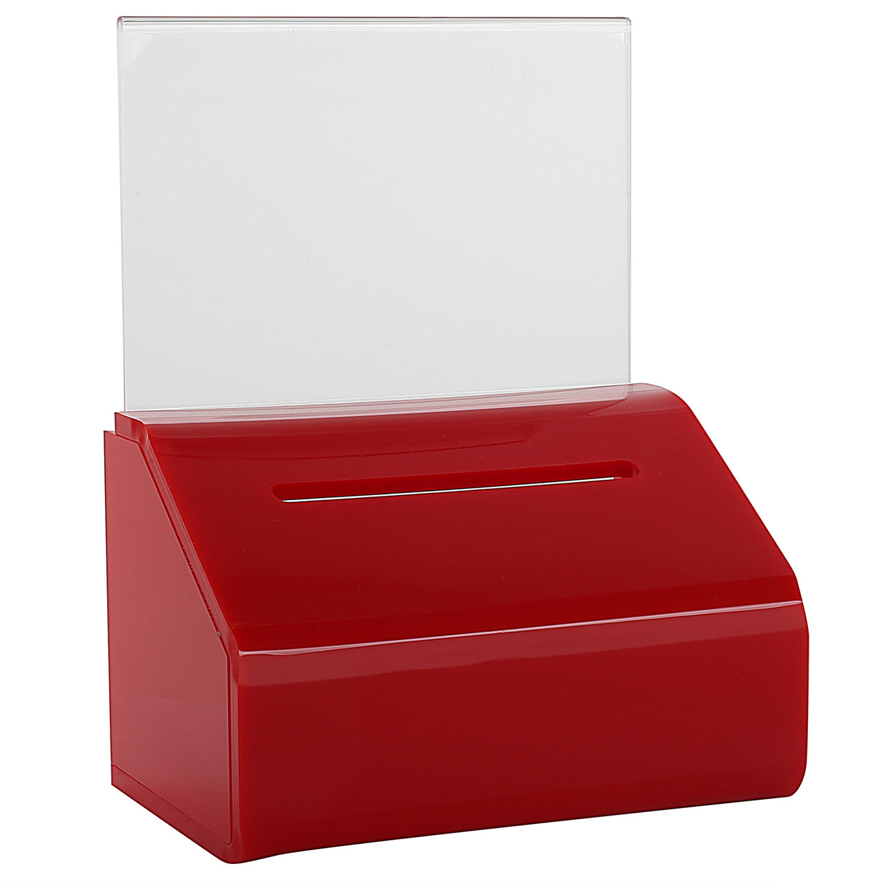 Lockable Suggestion Feedback Collection Box - White Acrylic