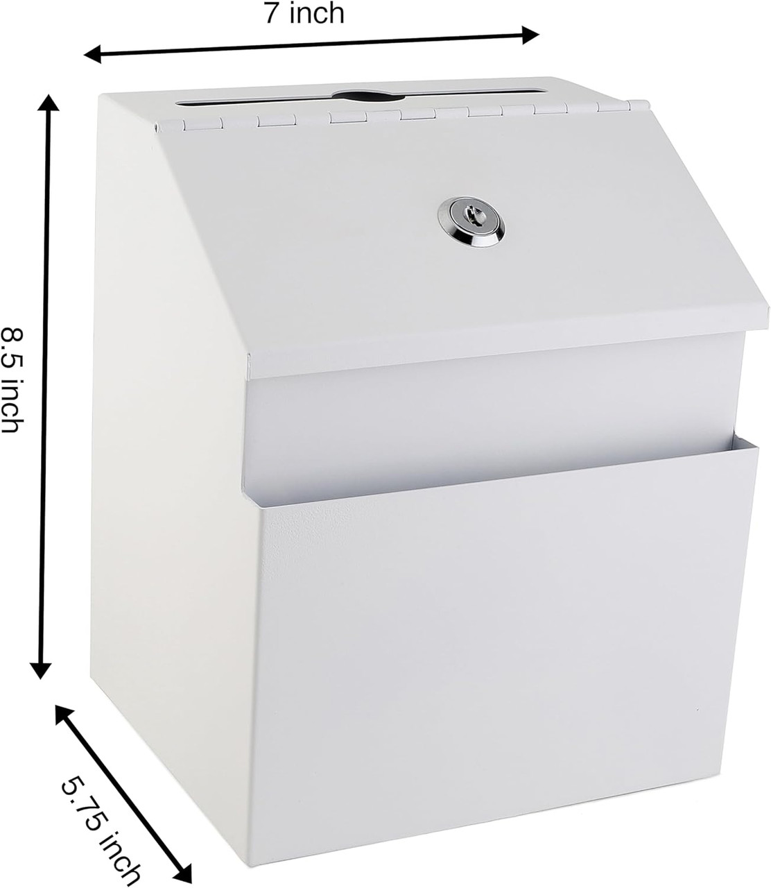 Metal Donation & Key Drop Box - Dual Slot + Brochure Pocket