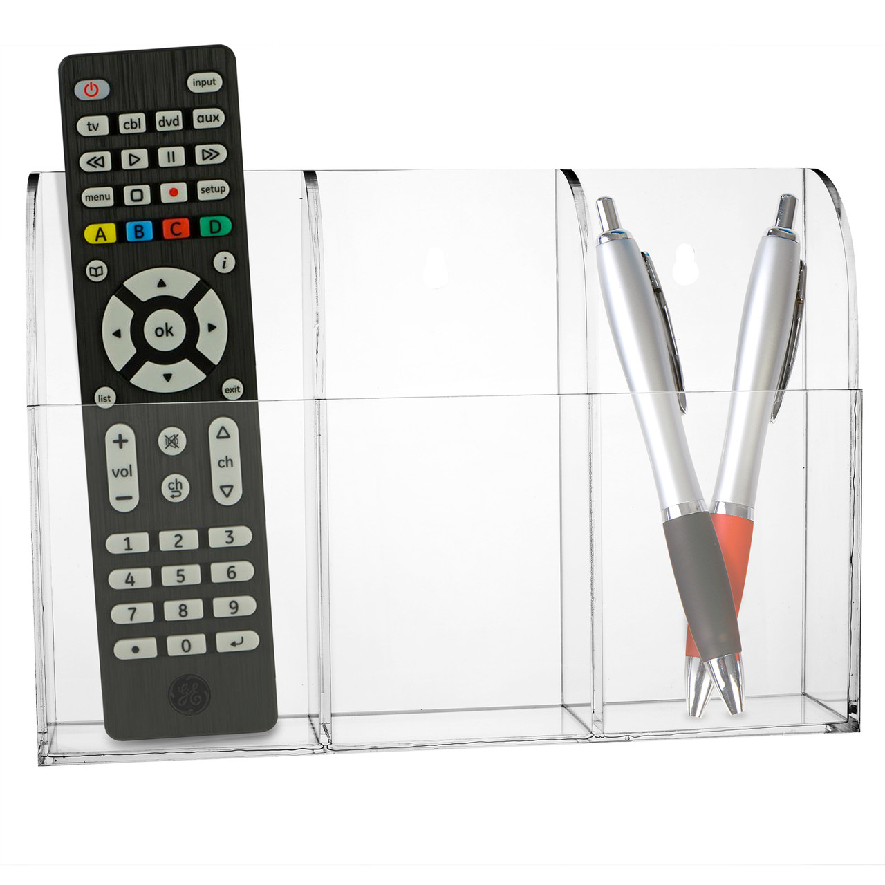 Clear Acrylic Wall Mounted Remote Control Storage Holder My Charity Boxes