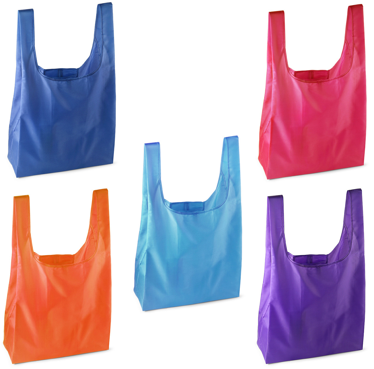 Reusable Grocery Tote Foldable Polyester Bag into Attached Pouch, Ripstop  Polyester Reusable Washable Shopping Bags (5 Pack) - My Charity Boxes