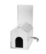 Compact House-Shaped Clear Acrylic Donation, Ballot, and Suggestion Box with Lock and Display Panel