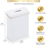 Rectangular Blank Tin Donation Box with Slotted Removable Lid - (Case of 72 Pieces)