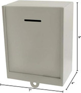 Secure Heavy duty Wall-Mount with pre-drilled back holes Steel Metal Donation Box with Locking Loop for Secure Collection 4" Deep