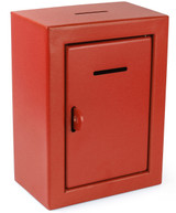 Classic Wall-Mount Pre-drilled back holes thick and secure Metal Donation collection Box with Padlock-Ready Front Latch