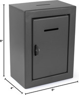 Classic Wall-Mount Pre-drilled back holes thick and secure Metal Donation collection Box with Padlock-Ready Front Latch