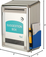 Wall-Mount Aluminum Suggestion & Donation Box with Lock Mail Box with Window Pen and Pad included
