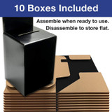 Reusable thick Cardboard raffle and office suggestion or event fundraising Box with wide Slot and Removable display area Header(10 Pieces per set)