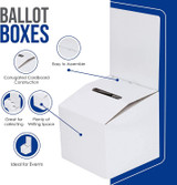 Large White Cardboard Donation Box with Large Removable Display Area- 5 Pieces Per set