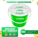 Plastic Street Donation Collection Bucket Pail with Handle and 2 tie wraps to Secure Lid, (4 Pack)