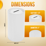 5 inch high Round Cylinder Tin Coin Collection Can with Slotted Removable Lid - (Case of 72 Pieces)