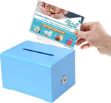 Rectangular Acrylic Donation, Ballot, and Suggestion Box with Lock and Display Panel