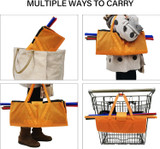 Hook on Trolley Bags for Shopping Cart-Set of 4 different colors Eco-Friendly Reusable Shopping cart Bags for Groceries