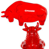 Bull Shaped Money Bank - Translucent Red